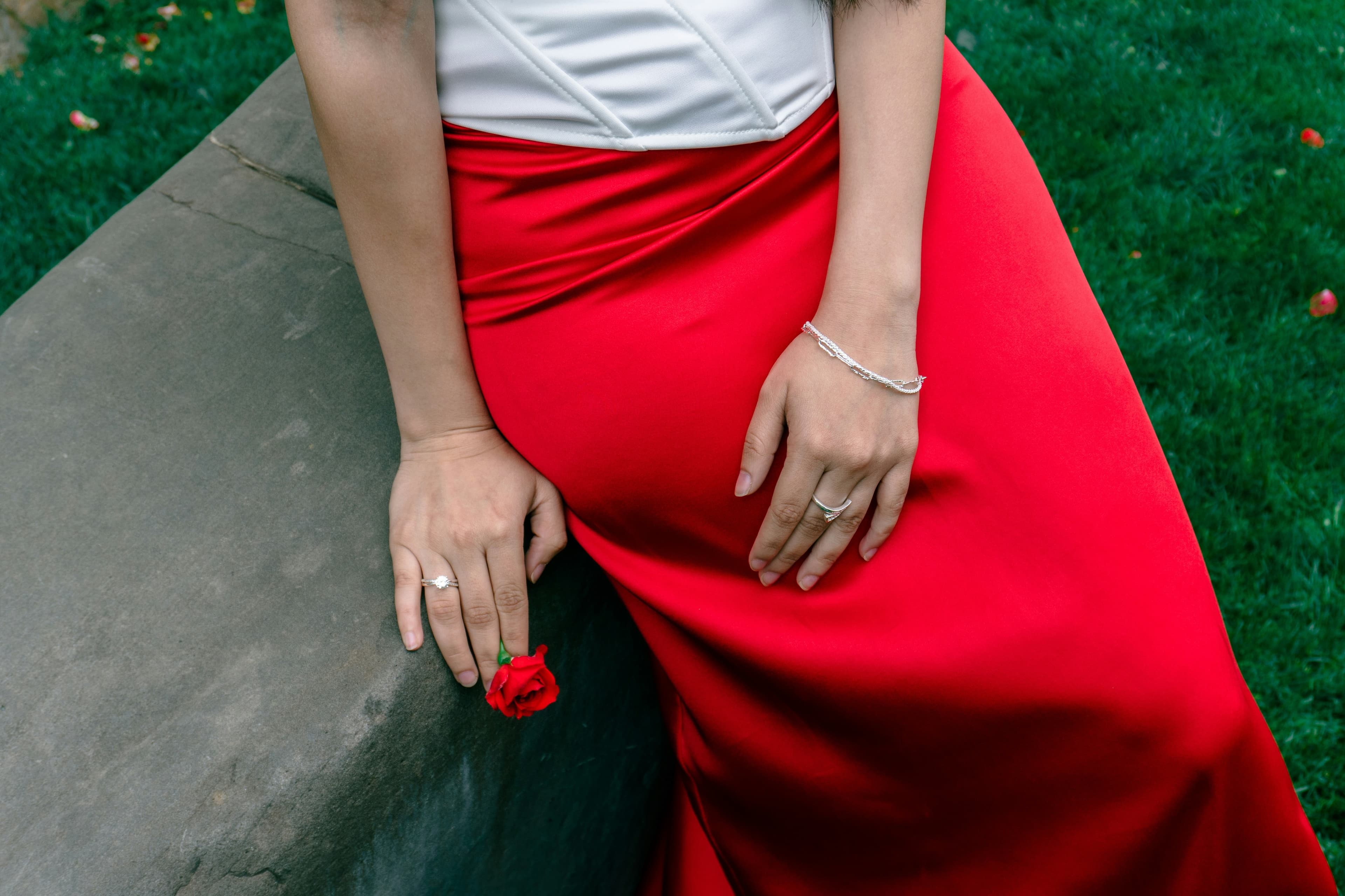 Vestido rojo escote en V