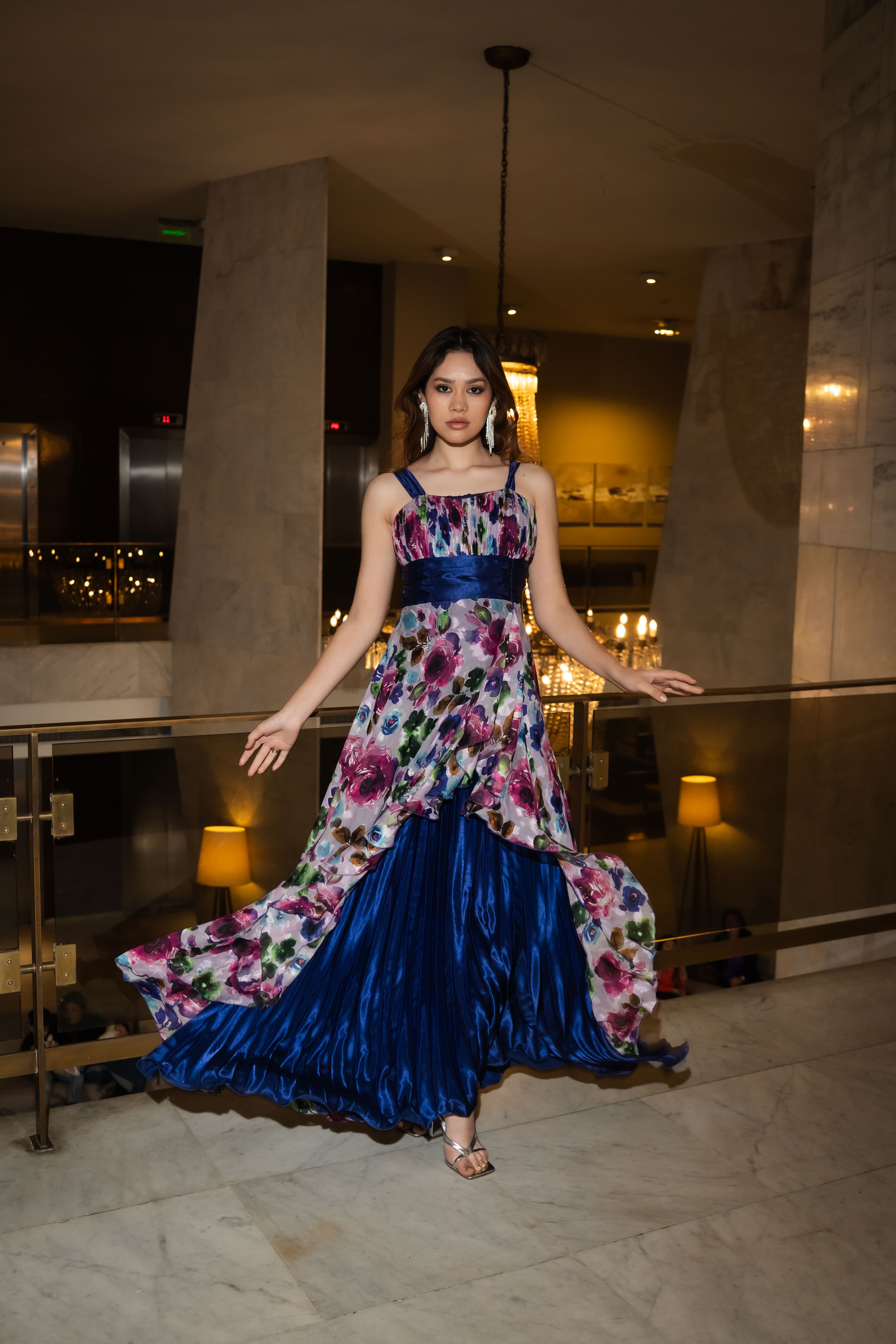 Vestido morado estampado floral